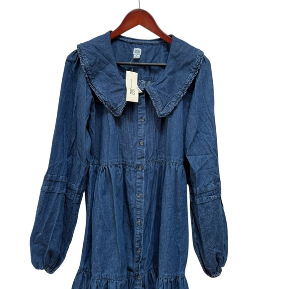 BDG Urban Outfitters Women’s Long Sleeve Button Front Denim Collar Dress Small - Picture 9 of 12